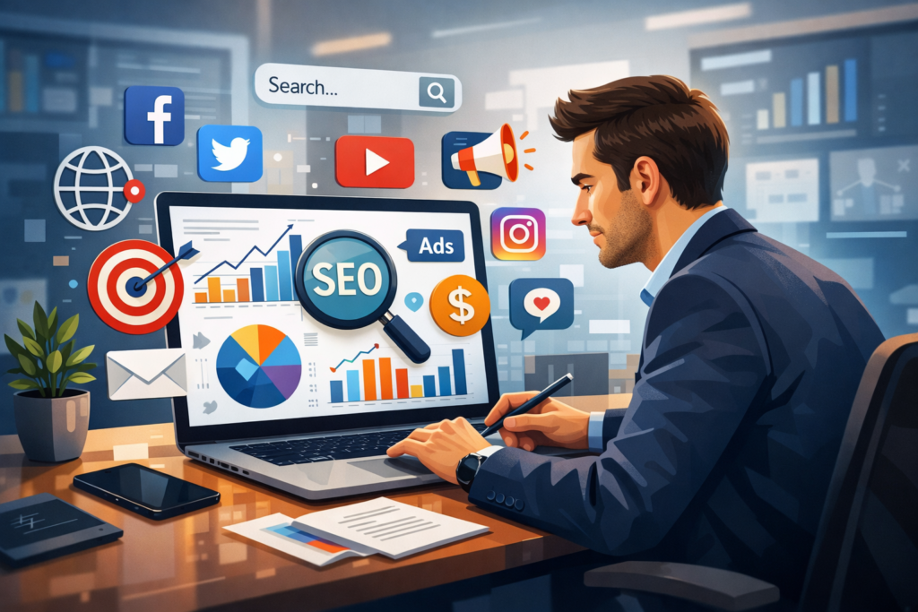 illustration des erreurs de marketing digital que les débutants font